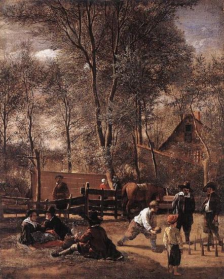 Jan Steen Skittle Players Outside an Inn Norge oil painting art